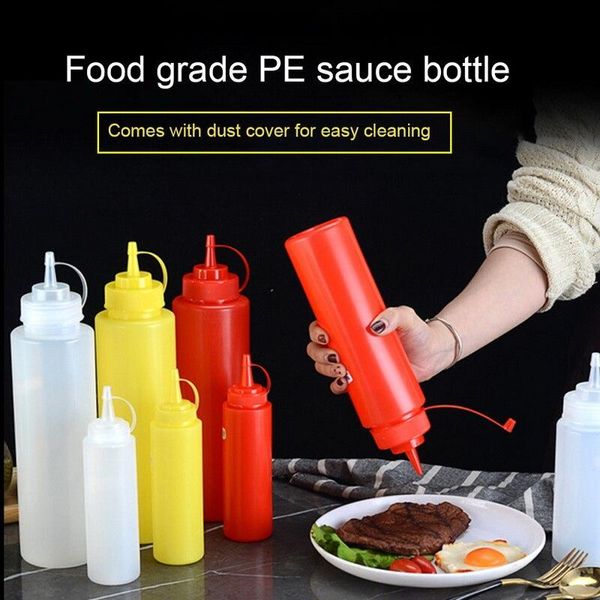 

sharp mouth sauce salad dressing bottle seasoning ketchup storage bottles condiment squeeze bottles for kitchen bbq cooking tool