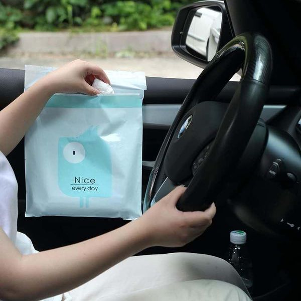 

storage bags 15pc self-adhesive car kitchen disposable garbage bag cartoon hanging portable cleaning supplies
