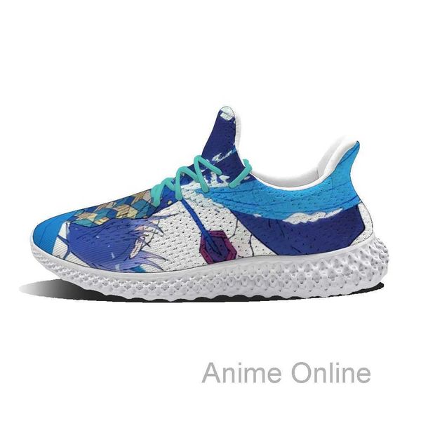 

spring tomioka giyuu anime pattern flat lace-up running shoes