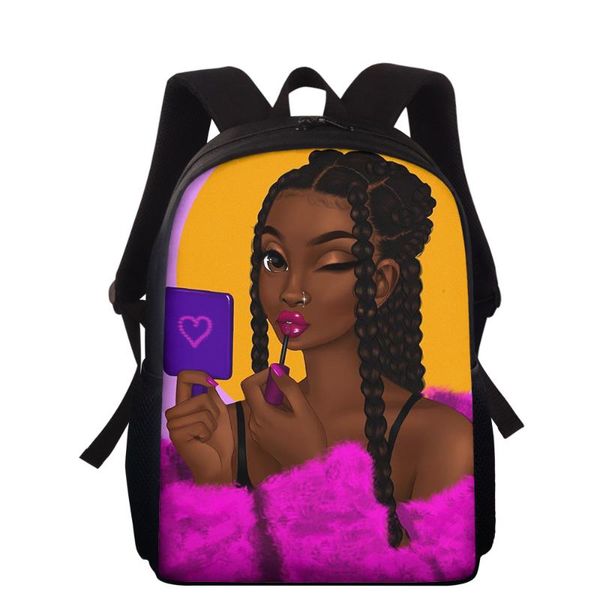 

backpack hycool 2021 schoolbag afro black beauty girl print kids cartoon primary school student book bag fashion rucksack