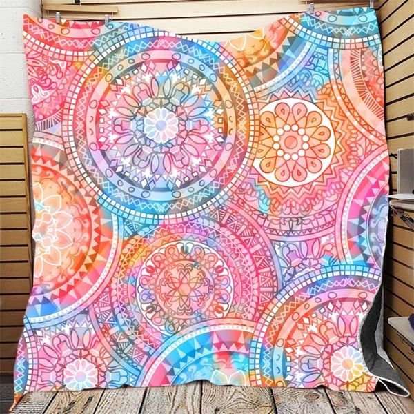 

comforters & sets geometric round flower quilted quilt throw blankets birthday christmas thanksgiving gifts bedding cover tapestry wall