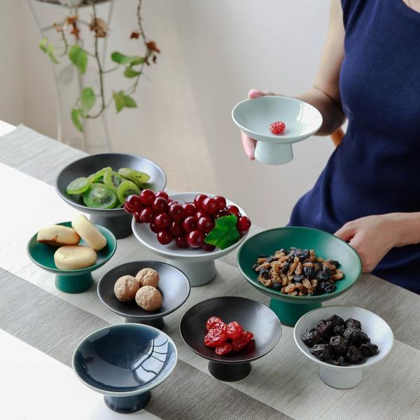 

kitchen storage & organization japanese ceramic saucer plate desserts cake tray round fruit snack nuts dish sauce home tea set accessories