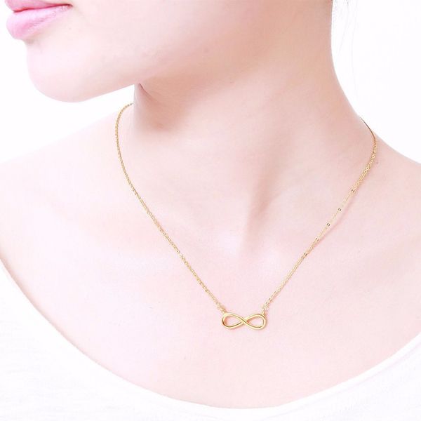 

wholesale 10piece stylish infinity sign pendants collares jewelry charm women girl gifts dainty stainless steel chain choker bffdio chan con, Silver