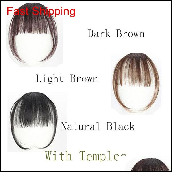 

100% real human hair clip in bangs clip on bangs extension hand tied hair e qylpaq homes2011, Black