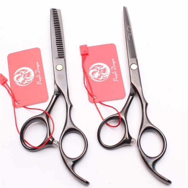 

hair scissors 6.0" 17.5cm japan purple dragon black for a hairstyle cutting shears thinning professional z1005