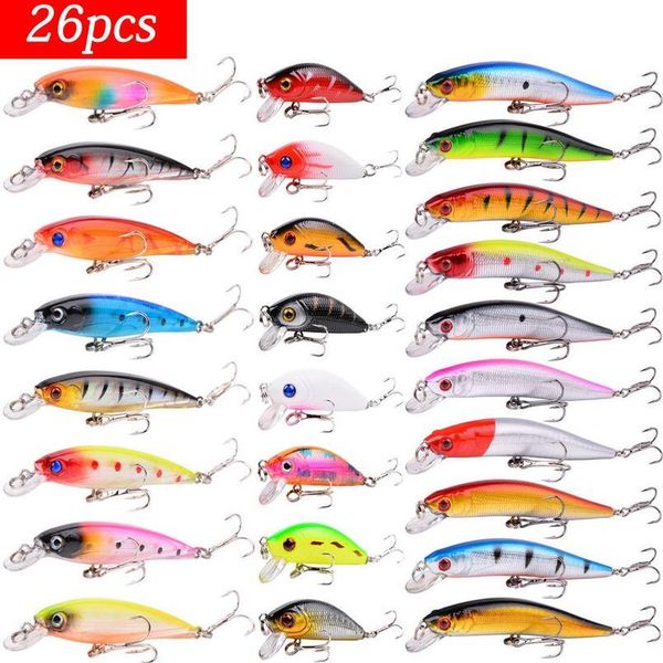 

mixed fishing lure kits crankbait minnow popper vib soft lure bass baits wobbler set lifelike fake fishing bai jllapv