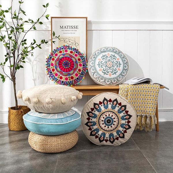 

cushion/decorative pillow moroccan exotic style pillowcase, ethnic flower, geometric round cushion
