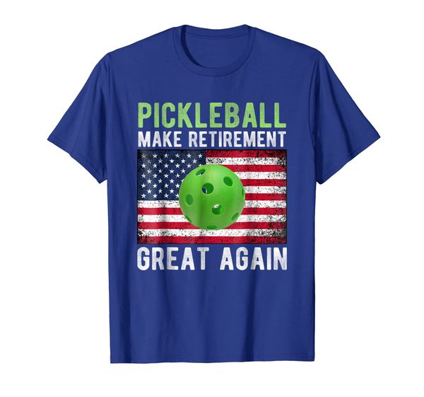 

pickleball tshirt make retirement great again funny gift tee, White;black