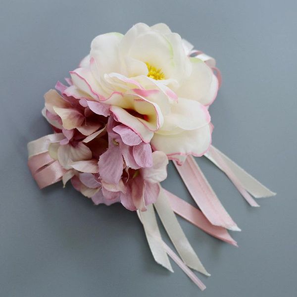 

silk ribbon flower wedding party artificial flowers bridal car mirror door decoration cnt 66