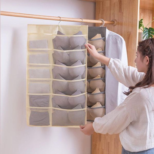 

storage drawers closet hanging organizer dual sided wardrobe bags organize accessories for bra underwear underpants socks pr sale