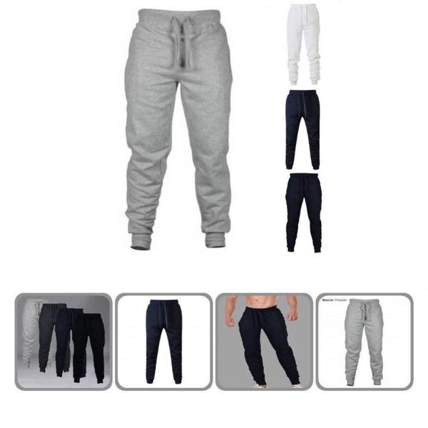 

men's pants men sweatpants thick great stitching drawstring energetic spring for going out, Black
