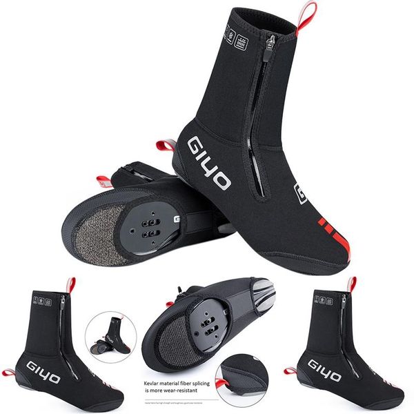 

cycling footwear giyo road bike shoe covers winter overshoes fleece thermal warmer shoes for women men, Black