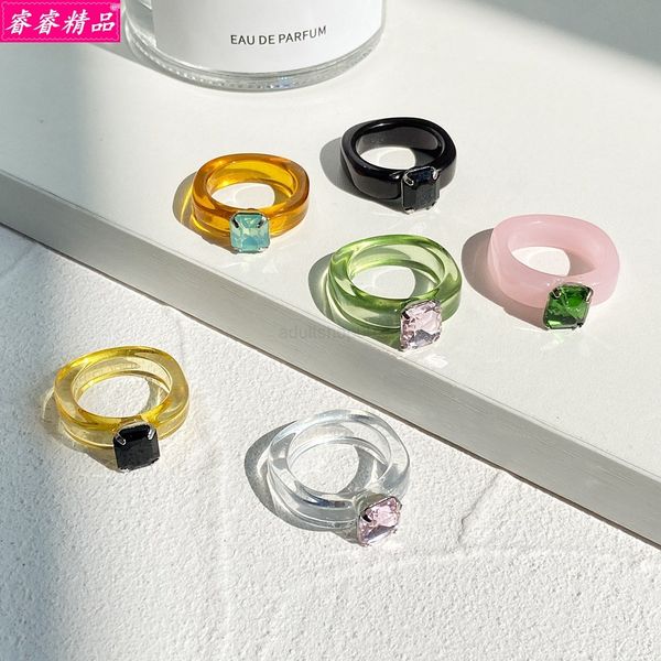 

2022 adultshop cute inlaid rhinestone resin index finger ring fashion girl