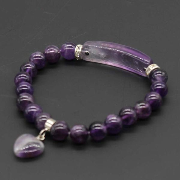 

charm bracelets bohemian beads healing stone bracelet 8mm chakra crystal energy heart handmade jewelry for women, Golden;silver
