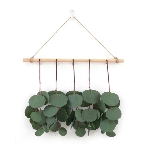 

decorative flowers & wreaths artificial leaves wall hanging eucalyptus portable ornaments wooden northern europe mori wedding party decor si