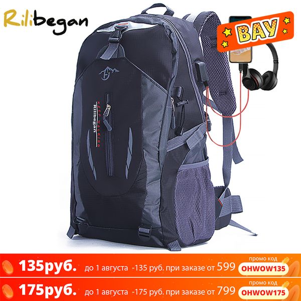 

men quality nylon waterproof travel climbing hiking backpack outdoor sport school bags