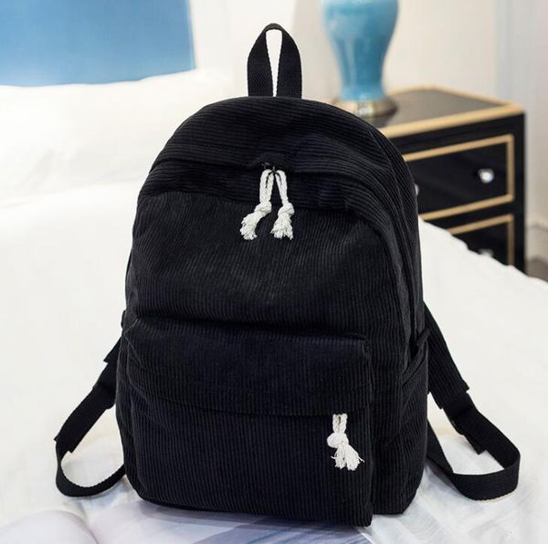 

3pcs 15inch backpack women corduroy large capacity sport school bag mix color