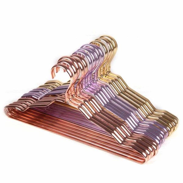 

hangers & racks 10pcs hanger durable anti-slip antideformation aluminium alloy closet dress clothing towel multifunction storage rack s55