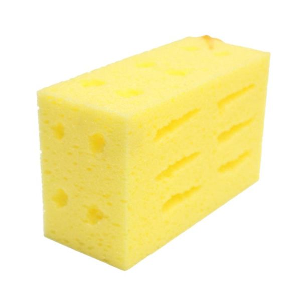 

car sponge 1pc wash honeycomb cleaning wheel multi-use for home kitchen bathroom (yellow)