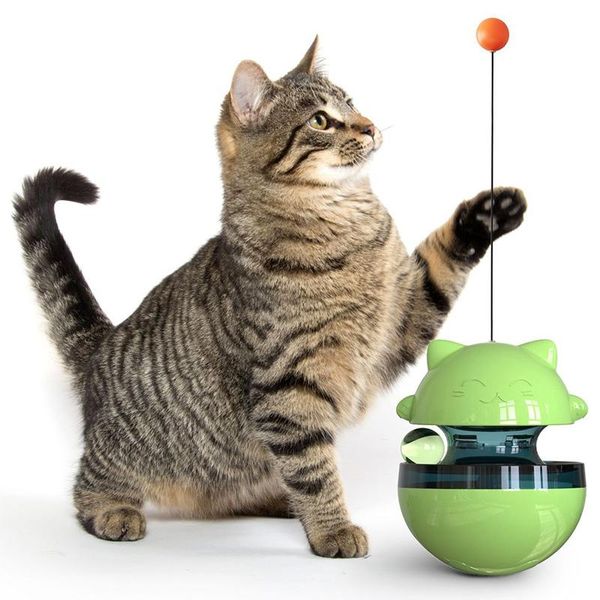 

cat toys pet dog tumbler leak food toy funny pole feeder training
