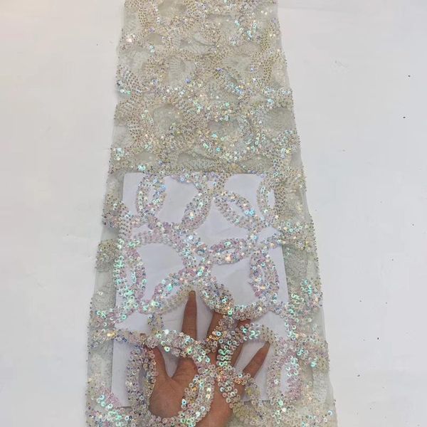 

ribbon african sequin lace fabric 2021 french nigeria tulle zx36921, Pink;blue