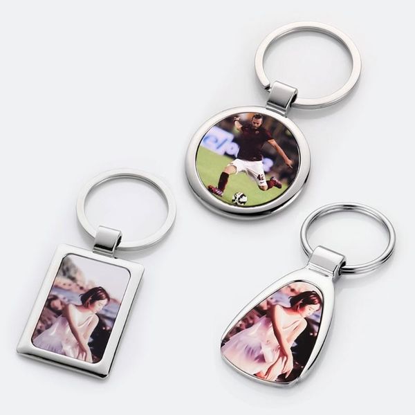 

keychains 10pcs sublimation blanks metal round shape blank key rings for heat press custom personalised, Silver