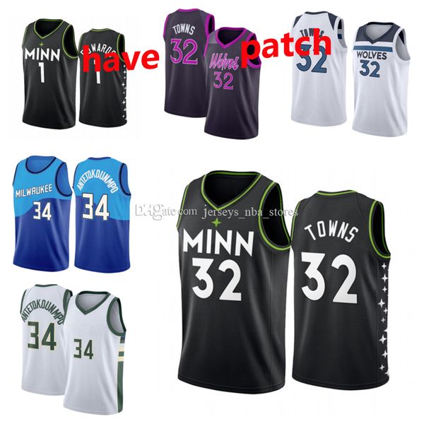 

2021 giannis 34 antetokounmpo men basketball jerseys purple ray eric 6 bledsoe ray 34 allen karl-anthony garnett towns 1 edwards embroidered, Black;red