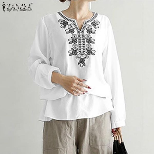 

women's blouses & shirts half sleeve blouse v-neck flowers thin femininas blusas 2022 spring women holiday bohemian loose elegant cas, White