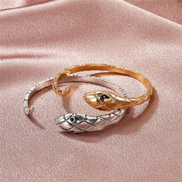 

bangle fashion vintage snake twining opening bangles for women girls retro animal adjustable bracelet jewelry birthday gifts, Black