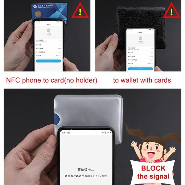

laser aluminium anti rfid wallet blocking reader lock bank card holder id bank card case business protection metal cre qylmbv