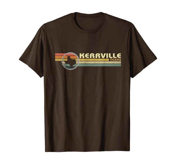 

vintage 1980s style kerrville, tx texas t shirt, White;black