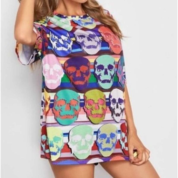 

knitted printed halloween t-shirt 2020 women's wear, White