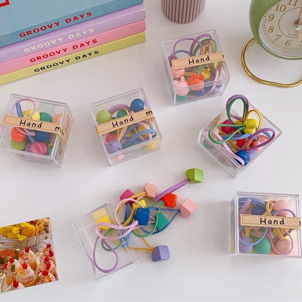

hair accessories w&g 10pcs girls cute rope set rainbow fruit cartoon bands headwear hairpins hairpin headdress, Slivery;white