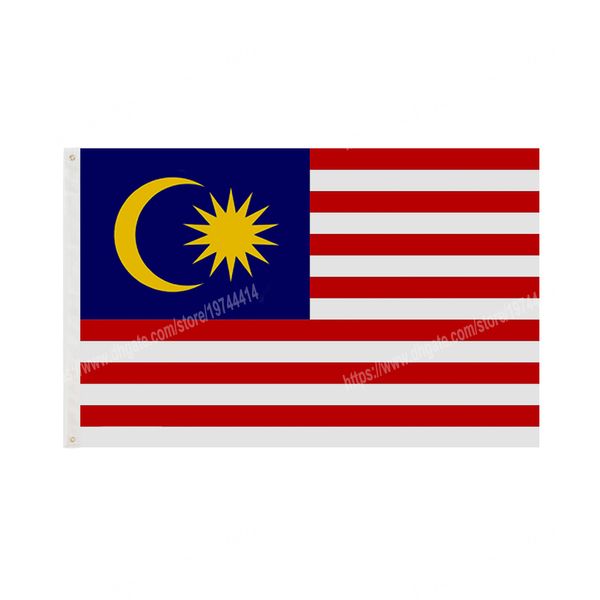 Bandeira de poliéster nacional da bandeira de Malásia voando 90 x 150 cm 3 * 5ft bandeiras em todo o mundo todo o mundo ao ar livre