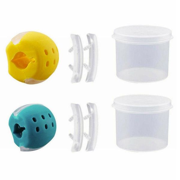 

2 pcs silica gel jaw line exercise ball fitness ball neck facial fitness jawr size jaw muscle trainer yellow & cyan