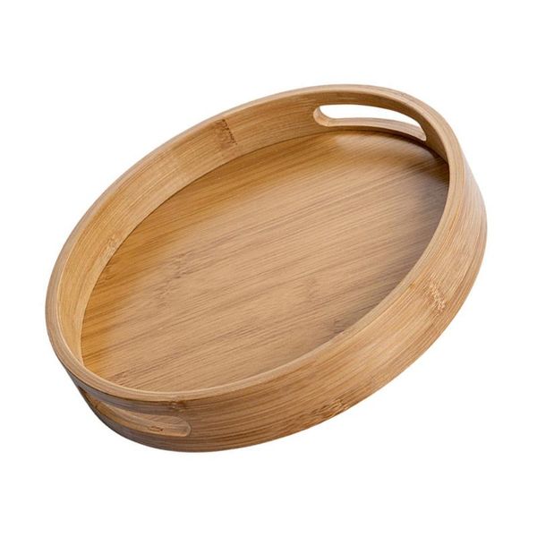 

storage baskets 1pc portable bread tray round bamboo fruit bowl cake for home