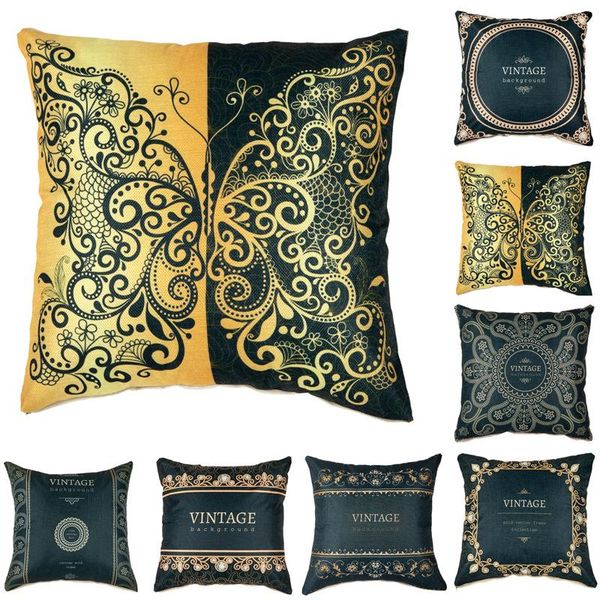 

cushion/decorative pillow linen printed hugging cover 45*45cm bedside waist retro pattern sofa home decoration