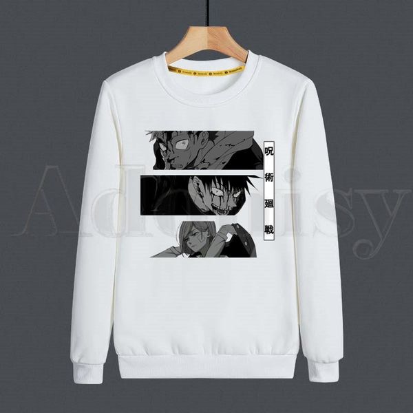 

men's hoodies & sweatshirts gojo satoru yuji itadori jujutsu kaisen harajuku sweatshirt print trend mens clothes hip-hop male crewneck, Black
