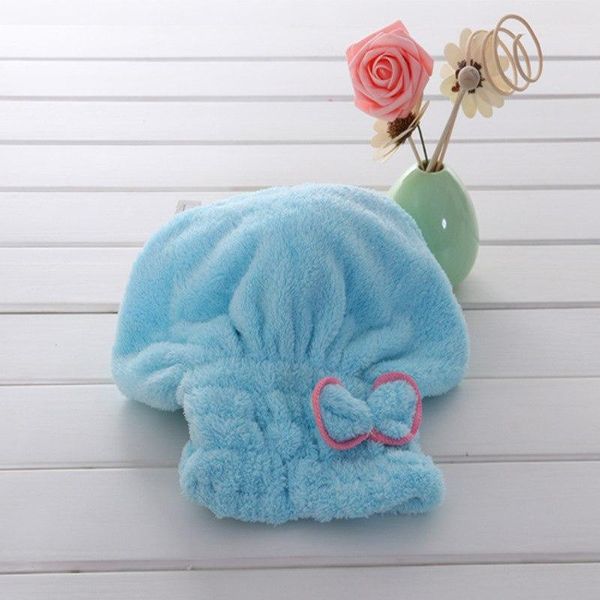 

towel 60pcs home textile microfiber solid hair turban quickly dry hat wrapped 6 colors superfine fiber fabrics