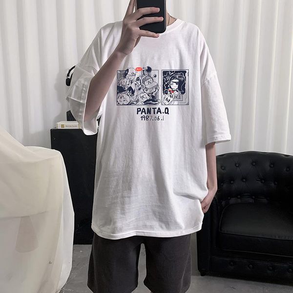 

men's t-shirts summer men/women's loose t-shirt,creative game scene printing,comfortable breathable various collocations a113-t208, White;black