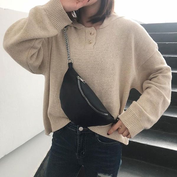 

waist bags casual chain leather fanny packs bag waterproof antitheft women walking shopping band belt multi-function 2021