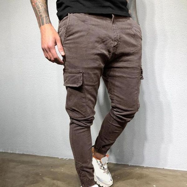 

men's pants stylish breathable men trousers pencil all match, Black