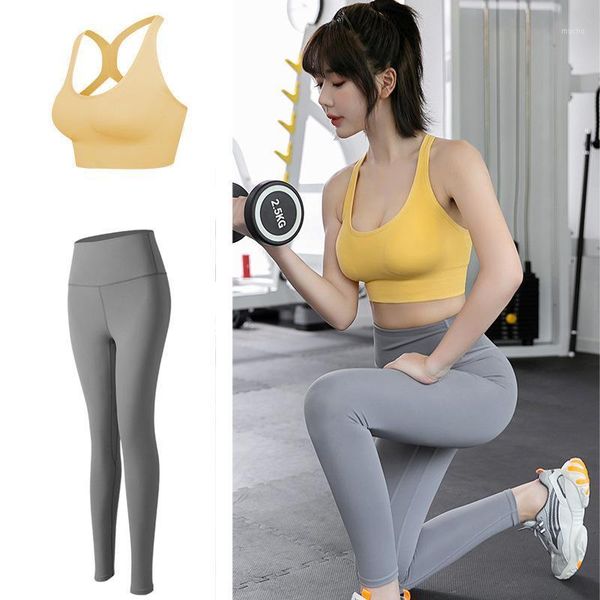 

yoga outfit set tights fitness tracksuits for women breathable beauty back high-waisted pants leggings sleeveless