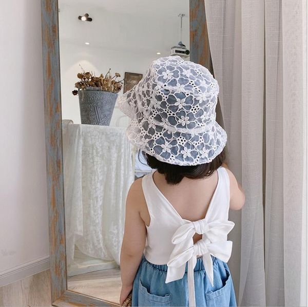 

vest 2021 wholesale girls bow cotton fashion summer 1-6t qh296, Blue