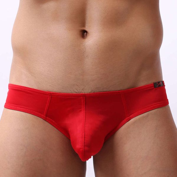 

men's underwear thin low waist ice silk briefs youth pure color boys', Black;white