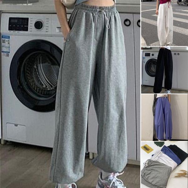 

woman pants streetwear korean style loose joggers women sweatpants grey high waist comfort simple basic casual fashion trousers women's, Black;white