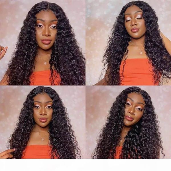 

13x6 lace front human hair wigs 180% density kinky curly wave wigs lace human hair pre plucked remy jerry curly wave wig, Black;brown