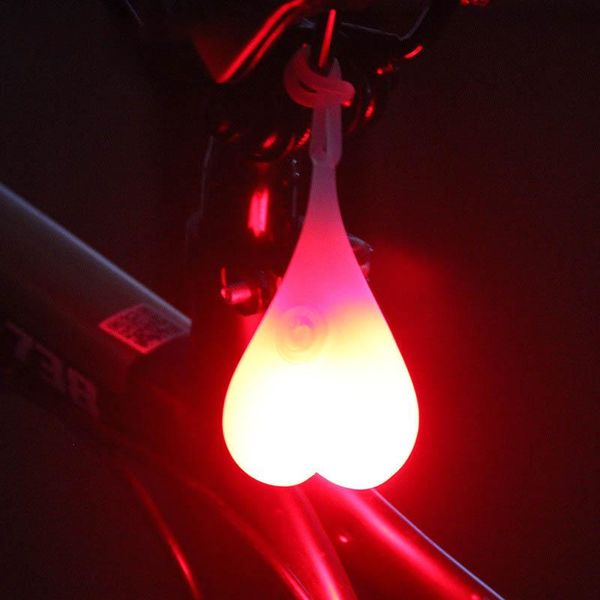 

bike lights light heart shape cycling balls tail waterproof silicone bicycle taillight rear night warning led
