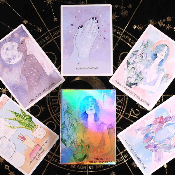 

shine from inside oracles for fate english tarot card dect for beginners divination game light see angel