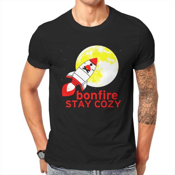 

men's t-shirts men bonfire crypto currency to the moon stay cozy coin dogecoin investor casual tees, White;black